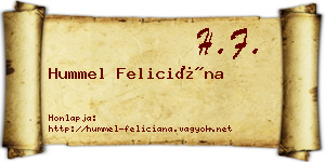 Hummel Feliciána névjegykártya